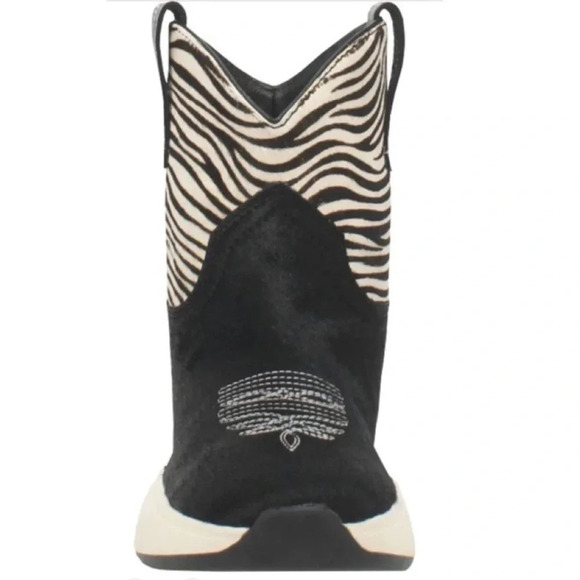 New Dan Post Dingo Safari Cowboy Boots Sneaker Leather Black Zebra western 6 - Picture 2 of 14